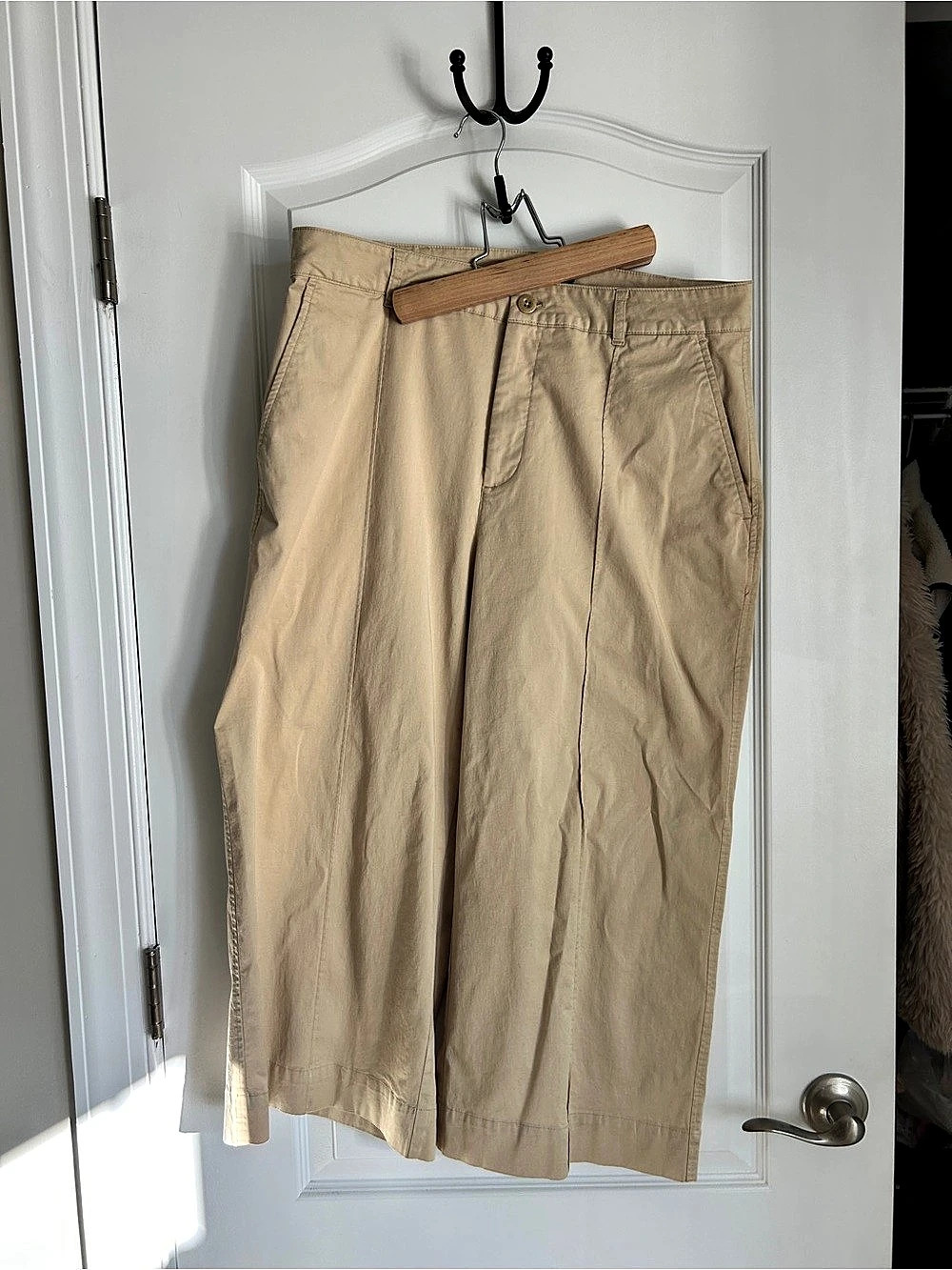 Lauren Ralph Lauren Cotton Twill Cropped Wide-Leg Pants Beige 12P